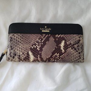 New: Kate Spade Leather Wallet With Zipper